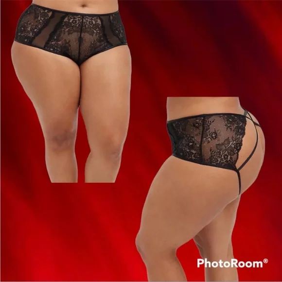 NWT TORRID SET- open cut out back high waist panty & strappy bra - Picture 3 of 10